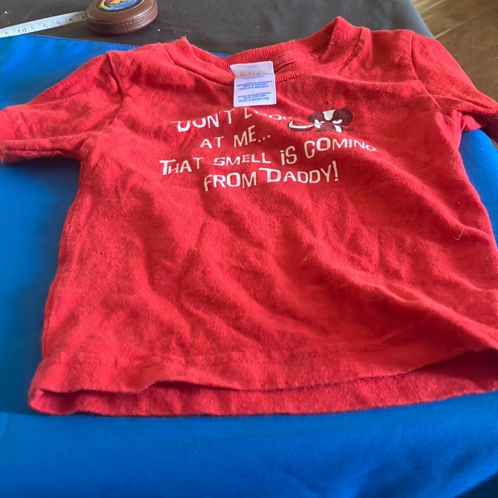 Red Kids Shirt with Fun Print 6 months